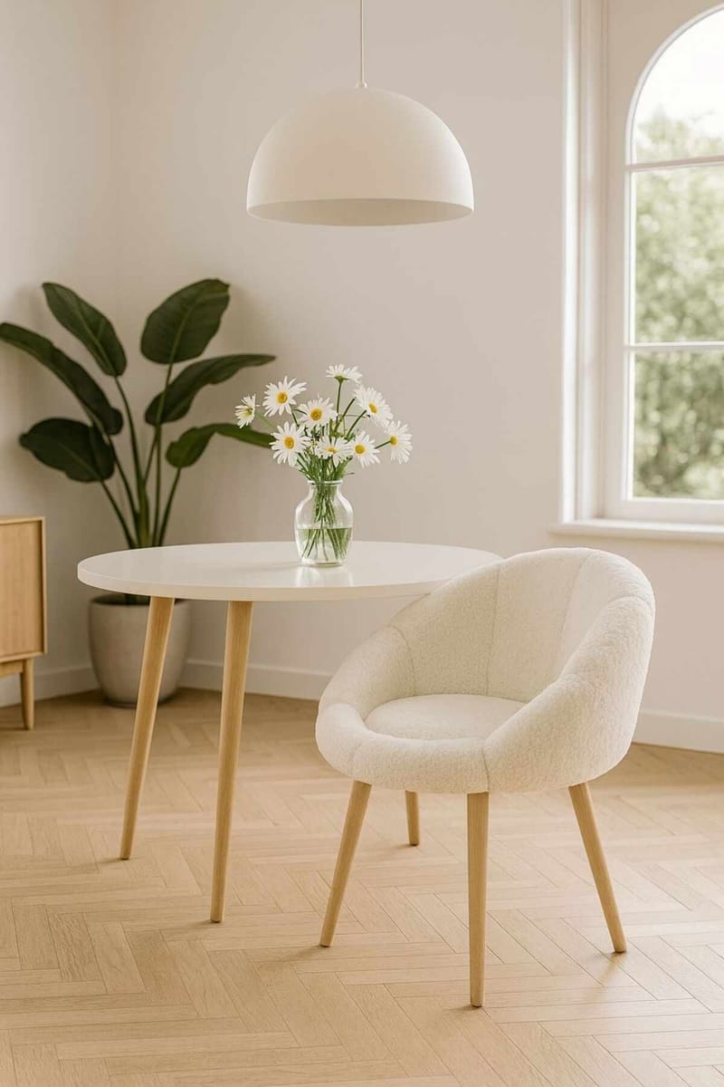 Øreklapstol Atelier Del Sofa Papatya (70 x 110 x 70 cm) Hvid valnød - Møbler - Stole & lænestole - Lænestole