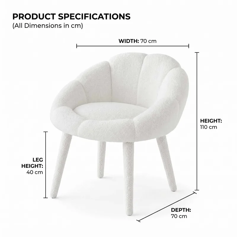 Øreklapstol Atelier Del Sofa Papatya (70 x 110 x 70 cm) Hvid - Møbler - Stole & lænestole - Lænestole