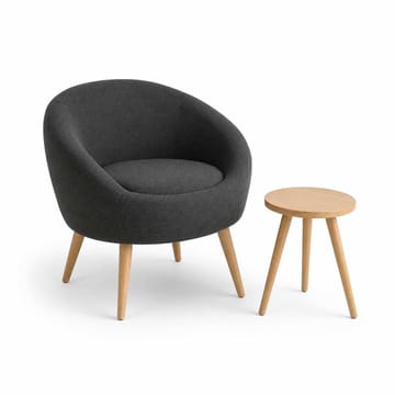 Ørelænestol- og sidebordssæt (2 dele) Atelier Del Sofa Tea set (70 x 94 x 42 cm) Antracit - Antracit - Møbler - Stole & lænestole - Lænestole
