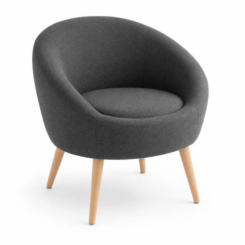 Ørelænestol- og sidebordssæt (2 dele) Atelier Del Sofa Tea set (70 x 94 x 42 cm) Antracit, Antracit