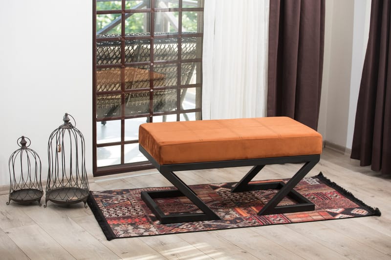 Aniara Puf 90 cm - Orange - Møbler - Stole & lænestole - Taburet & skammel