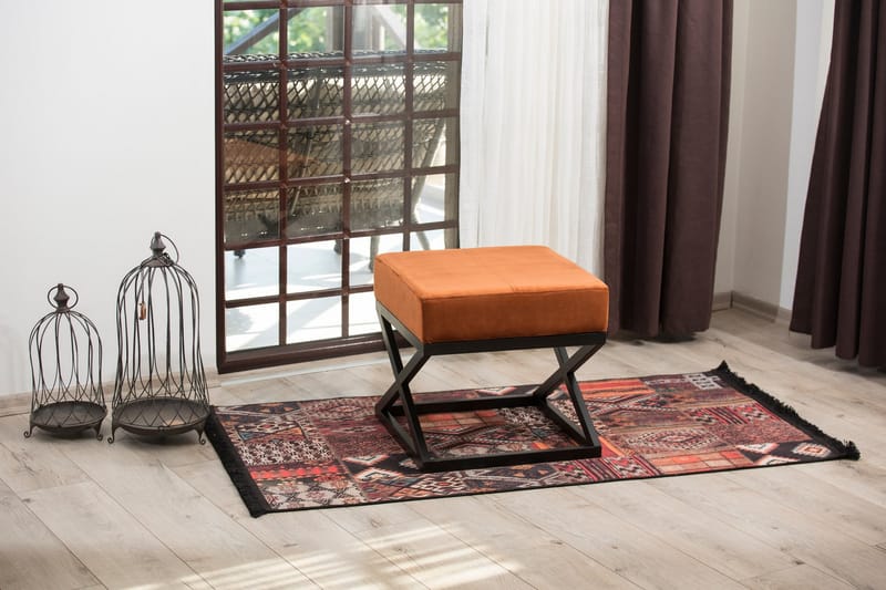 Chanda Puf 45 cm - Orange - Møbler - Stole & lænestole - Taburet & skammel