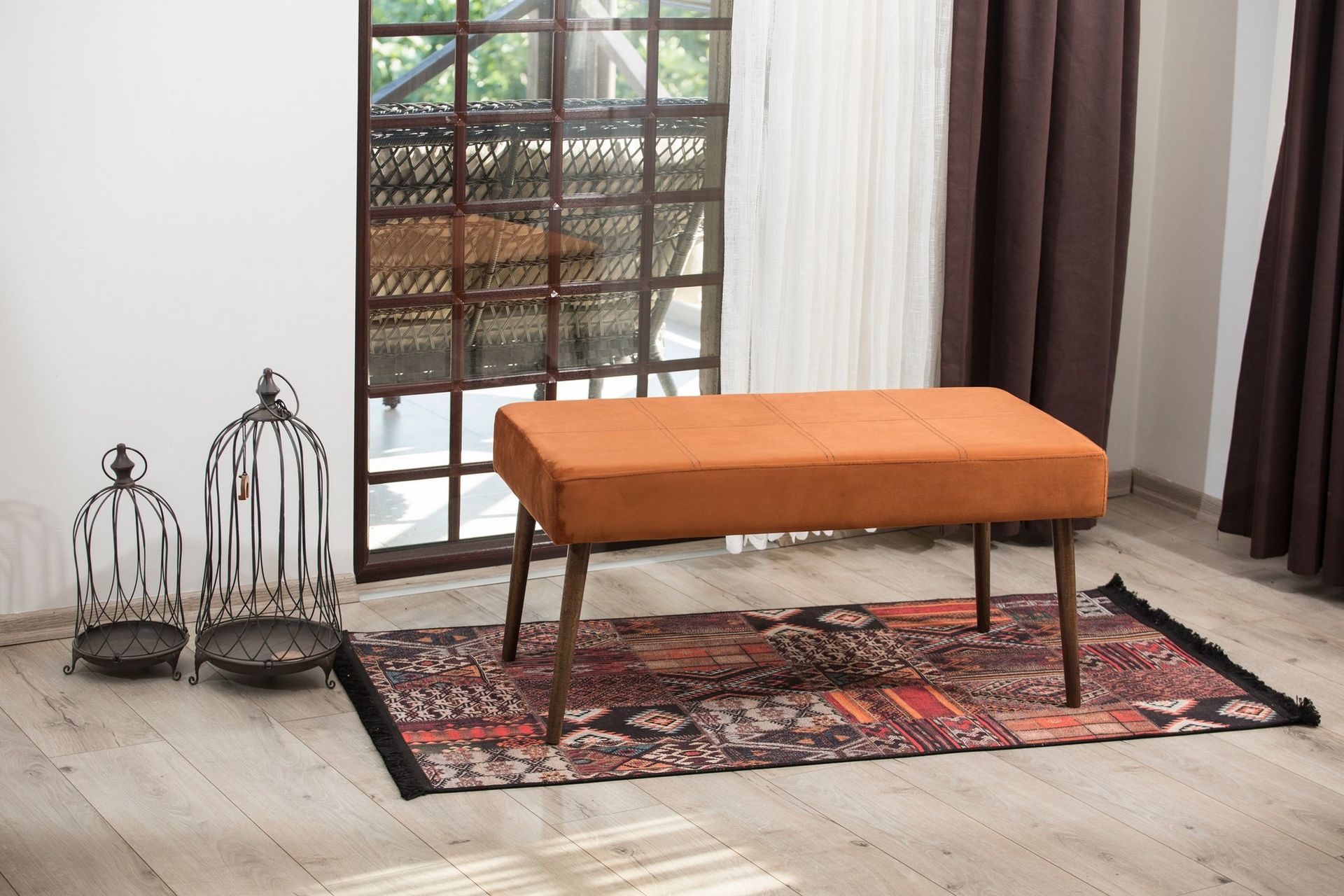 Gending Puf 90 cm - Orange - Møbler - Stole & lænestole - Taburet & skammel