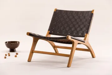 Rike Lounge lænestol - Brun/Beige - Møbler - Stole & lænestole - Lænestole - Læderstol