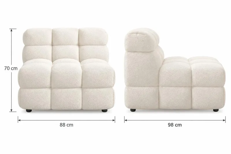 Elise Boblet Lænestol Uden Armlæn i Teddy - Beige - Møbler - Stole & lænestole - Lænestole - Lænestol uden armlæn