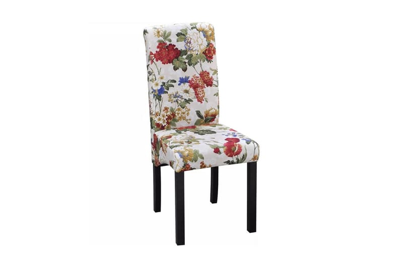 6 Spisebordsstole I Træ, Blomsterdesign - Hvid - Spisebordsstole & køkkenstole - Armstole