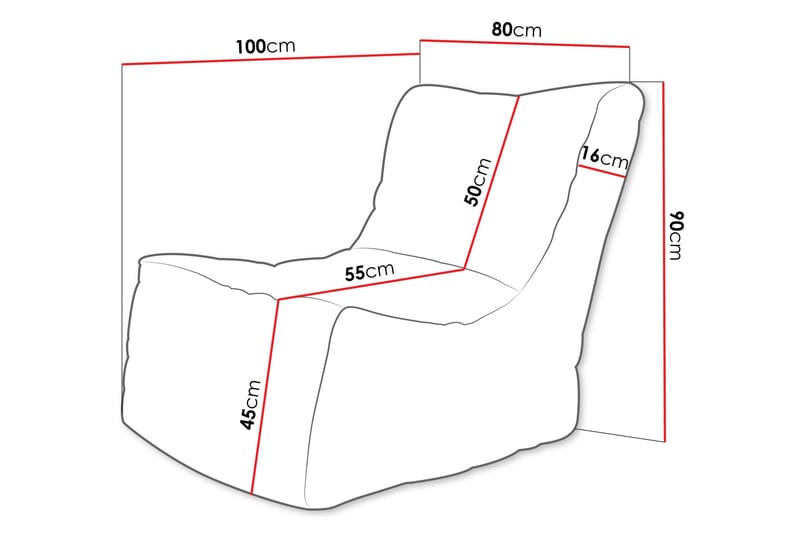 Afridi Sækkestol 80 cm 90x - Grå - Møbler - Stole & lænestole - Sækkestol