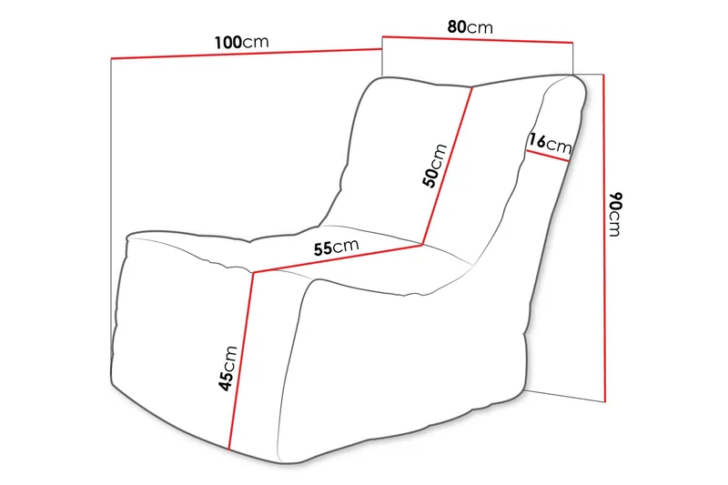 Afridi Sækkestol 80 cm 90x - Lyserød - Møbler - Stole & lænestole - Sækkestol