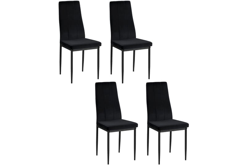 Aggarp Spisebordsstol 4 stk - Velour/Sort - Spisebordsstole & køkkenstole
