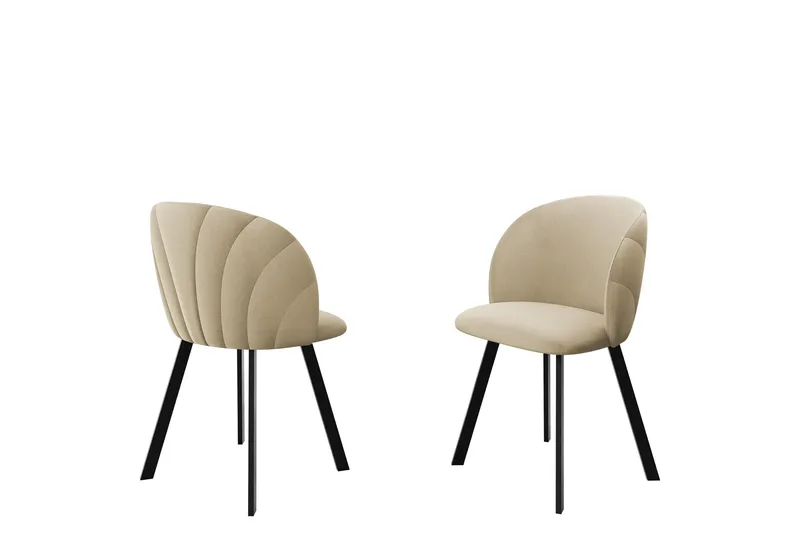 Akitomo Spisebordsstol i Stof med Metalben, Beige