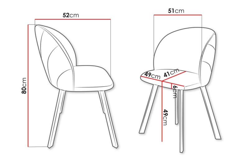 Akitomo Spisebordsstol i Stof med Metalben - Rosa - Møbler - Stole & lænestole - Spisebordsstole & køkkenstole