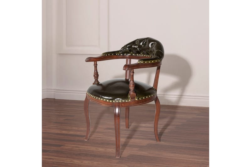 Albero Armstol - Valnød finér/Mørkegrøn - Spisebordsstole & køkkenstole - Armstole