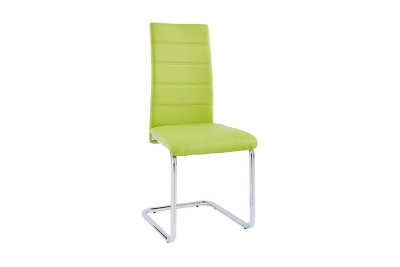 Aleia spisebordsstol kunstlæder 4 stk. - grøn/Krom - Spisebordsstole & køkkenstole
