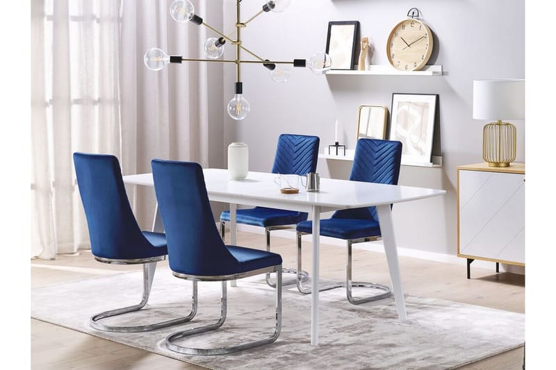 Altoona Spisebordsstol 2stk - Velour/Marineblå - Spisebordsstole & køkkenstole
