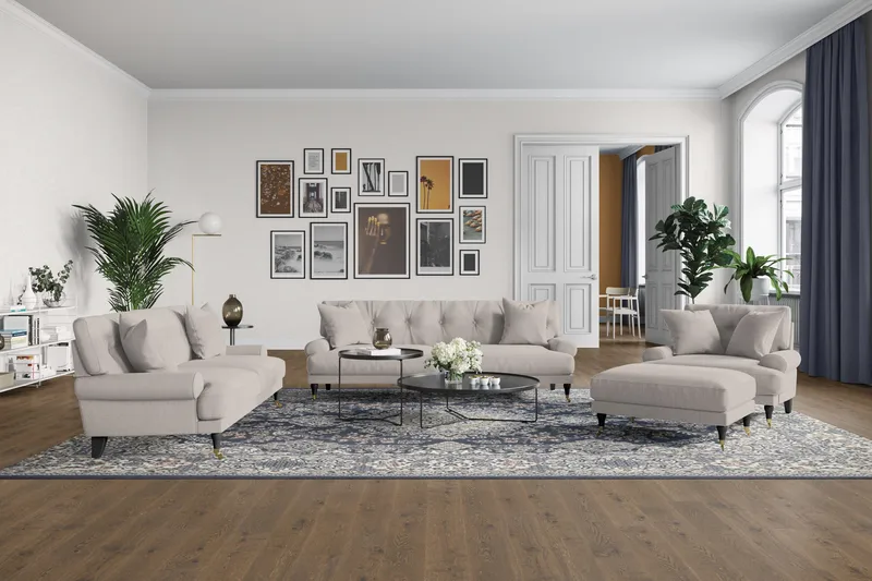Andrew Loveseat - Beige/Krom - Møbler - Stole & lænestole - Lænestole