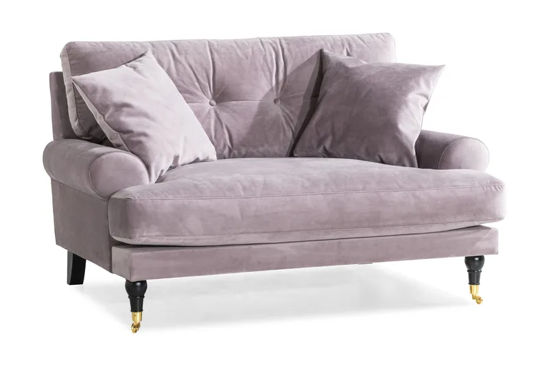 Andrew Loveseat Velour, Lilla/Messing