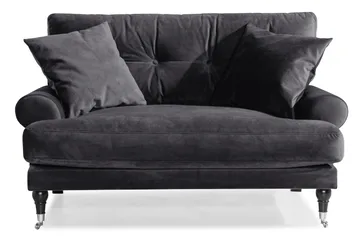 Andrew Loveseat Velour - Mørkegrå/Krom - Møbler - Stole & lænestole - Lænestole