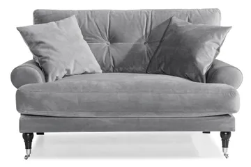 Andrew Loveseat Velour - Sølvgrå/Krom - Møbler - Stole & lænestole - Lænestole