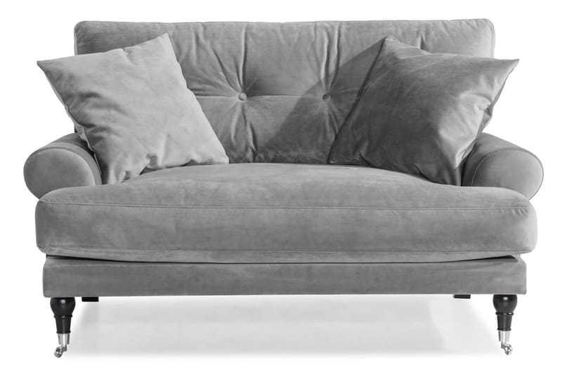 Andrew Loveseat Velour - Sølvgrå/Krom - Møbler - Stole & lænestole - Lænestole