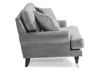 Andrew Loveseat Velour - Sølvgrå/Krom - Møbler - Stole & lænestole - Lænestole