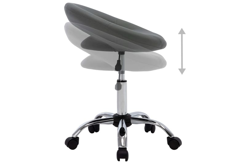 arbejdsstol med hjul kunstlæder grå - Grå - Spisebordsstole & køkkenstole
