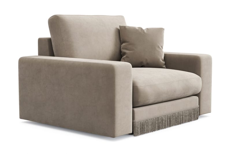 Arken Lyx Dyb Lænestol i fløjl - Beige - Møbler - Stole & lænestole - Lænestole