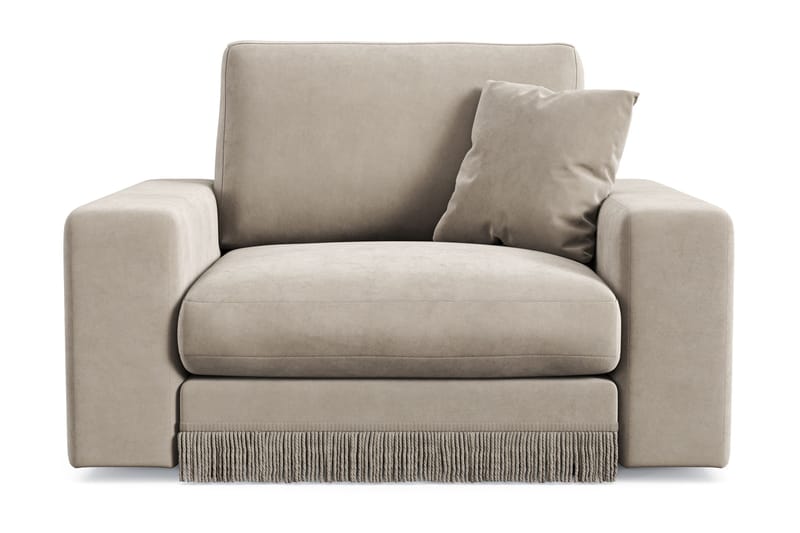 Arken Lyx Dyb Lænestol i fløjl - Beige - Møbler - Stole & lænestole - Lænestole