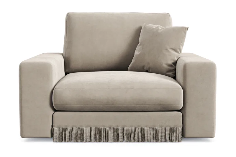 Arken Lyx Dyb Lænestol i fløjl - Beige - Møbler - Stole & lænestole - Lænestole