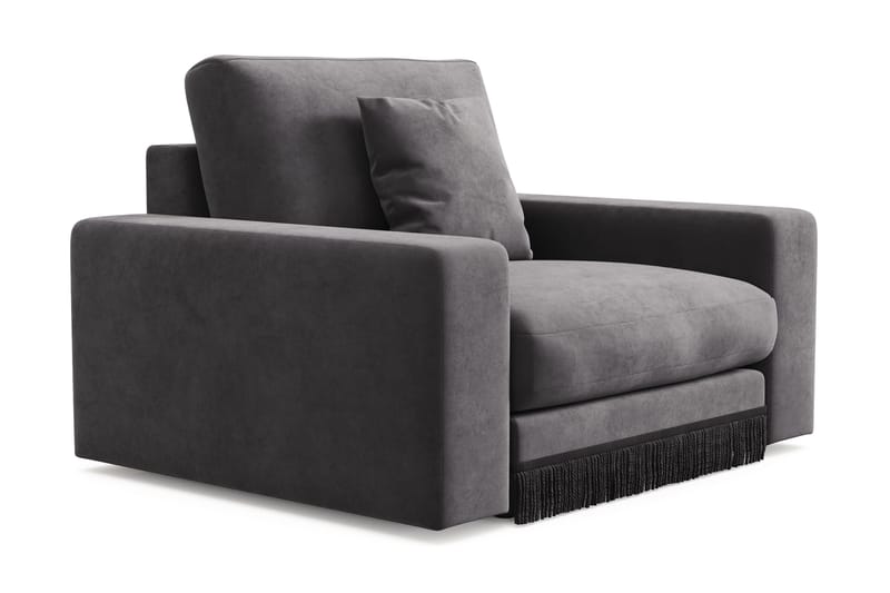 Arken Lyx Dyb Lænestol i fløjl - Mørkegrå - Møbler - Stole & lænestole - Lænestole