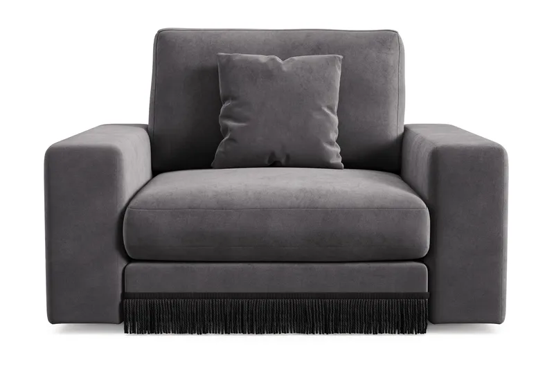 Arken Lyx Dyb Lænestol i fløjl - Mørkegrå - Møbler - Stole & lænestole - Lænestole