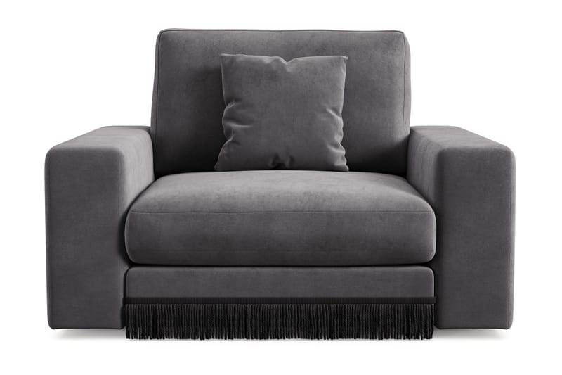 Arken Lyx Dyb Lænestol i fløjl - Mørkegrå - Møbler - Stole & lænestole - Lænestole