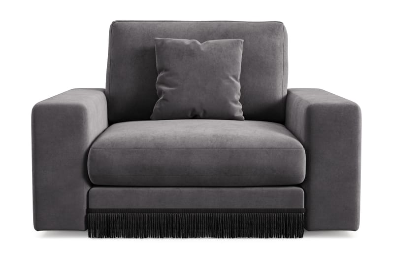 Arken Lyx Dyb Lænestol i fløjl, Mørkegrå