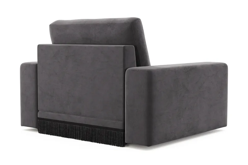 Arken Lyx Dyb Lænestol i fløjl - Mørkegrå - Møbler - Stole & lænestole - Lænestole