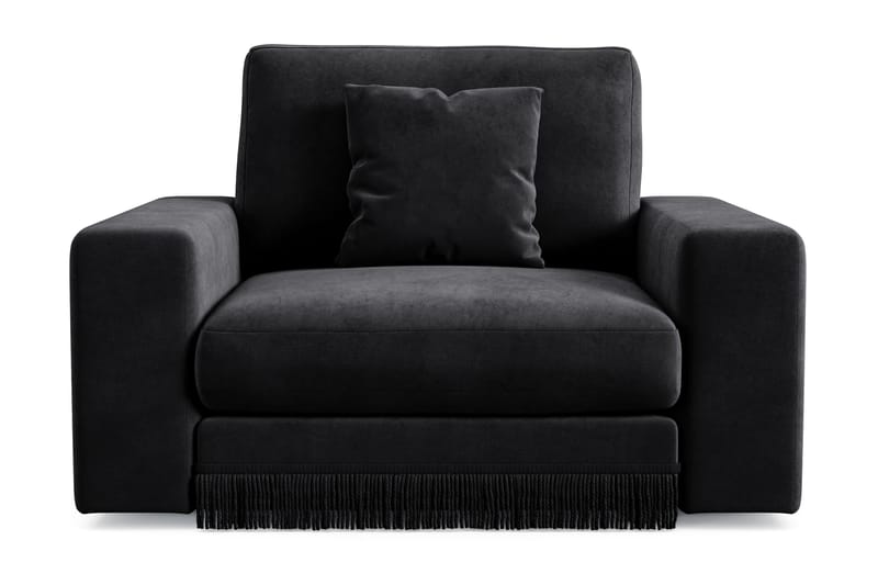 Arken Lyx Dyb Lænestol i fløjl, Sort