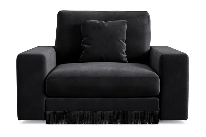 Arken Lyx dyb lænestol i velour, Sort