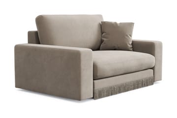 Arken Lyx stor, dyb lænestol i velour - Beige - Møbler - Stole & lænestole - Lænestole