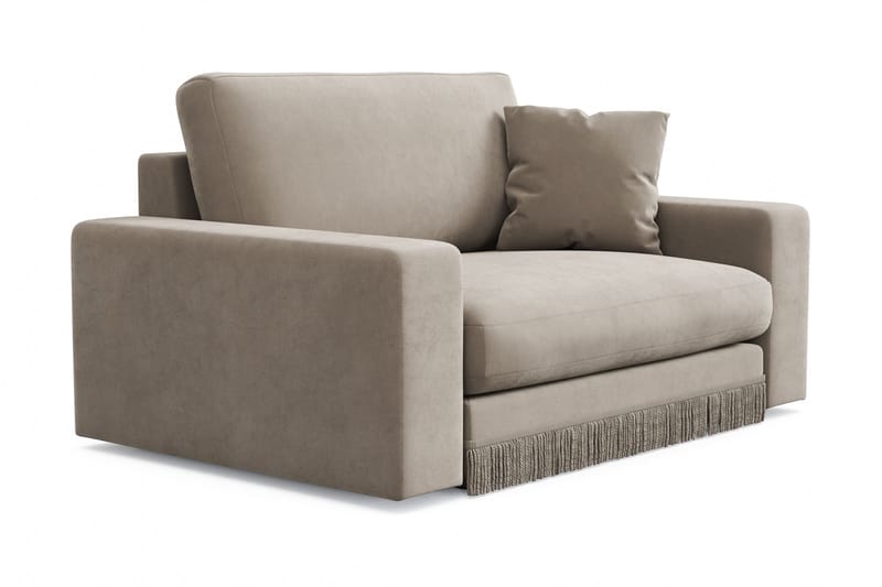 Arken Lyx stor, dyb lænestol i velour - Beige - Møbler - Stole & lænestole - Lænestole