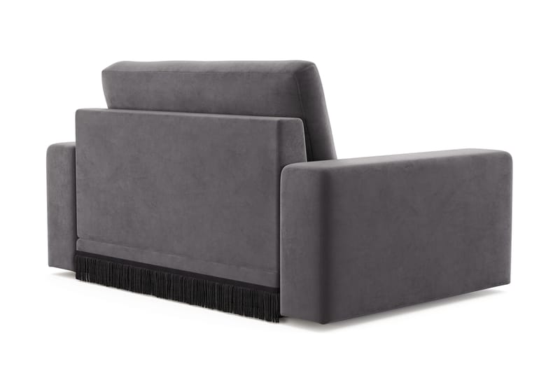 Arken Lyx Stor Dyb Lænestol i fløjl - Mørkegrå - Møbler - Stole & lænestole - Lænestole