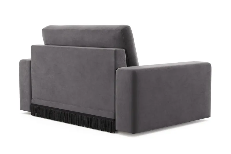Arken Lyx Stor Dyb Lænestol i fløjl - Mørkegrå - Møbler - Stole & lænestole - Lænestole