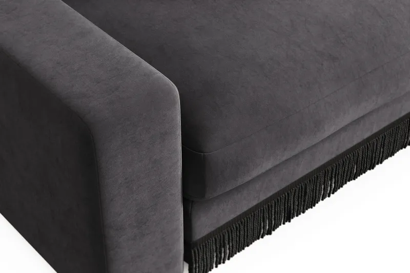 Arken Lyx Stor Dyb Lænestol i fløjl - Mørkegrå - Møbler - Stole & lænestole - Lænestole