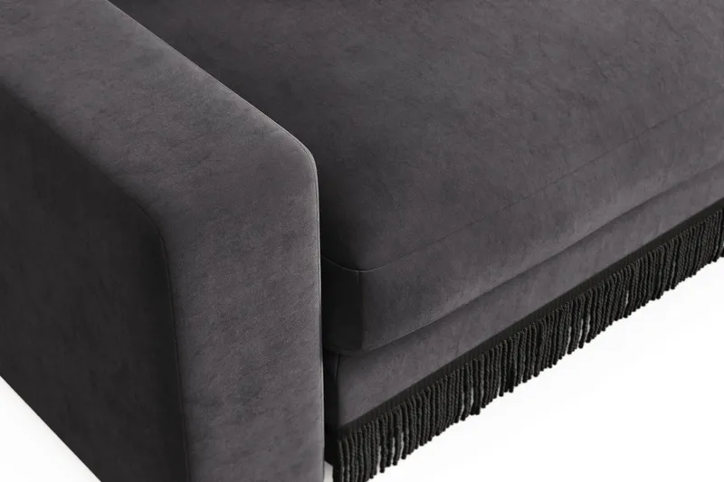 Arken Lyx Stor Dyb Lænestol i fløjl - Mørkegrå - Møbler - Stole & lænestole - Lænestole
