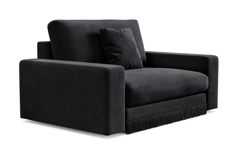 Arken Lyx Stor Dyb Lænestol i fløjl - Sort - Møbler - Stole & lænestole - Lænestole