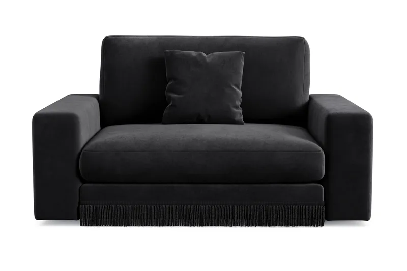 Arken Lyx Stor Dyb Lænestol i fløjl - Sort - Møbler - Stole & lænestole - Lænestole