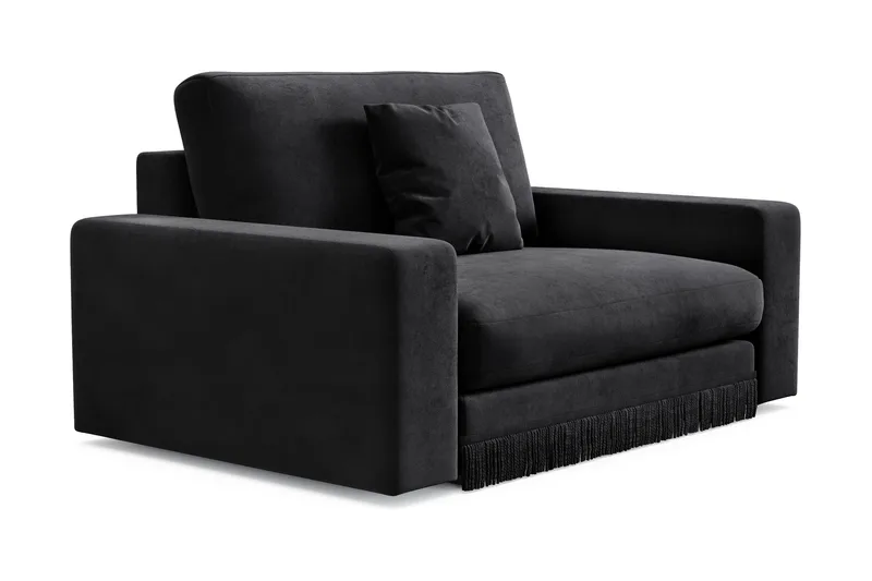 Arken Lyx Stor Dyb Lænestol i fløjl - Sort - Møbler - Stole & lænestole - Lænestole