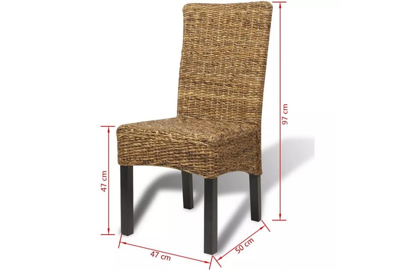 2 Stk. Spisebordsstole Abacá Brun - Brun - Spisebordsstole & køkkenstole - Armstole