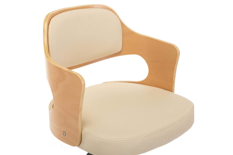 Drejelig Spisebordsstol Böjet Træ Og Kunstlæder Cremefarvet - Spisebordsstole & køkkenstole - Armstole