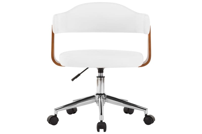 Drejelige Spisebordsstole 2 Stk. Böjet Træ & Kunstlæder Hvid - Spisebordsstole & køkkenstole - Armstole