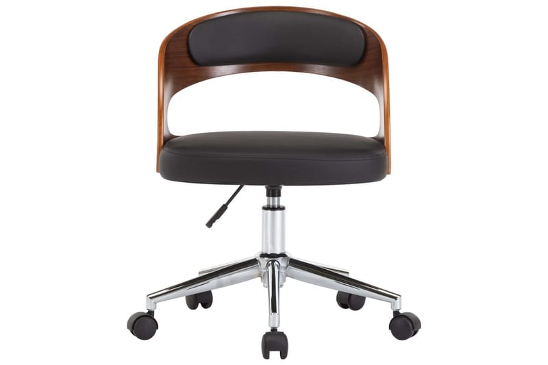 Drejelige Spisebordsstole 2 Stk. Böjet Træ & Kunstlæder Sort - Spisebordsstole & køkkenstole - Armstole