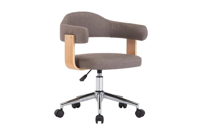 Drejelige Spisebordsstole 2 Stk. Böjet Træ Og Stof Gr�åbrun - Spisebordsstole & køkkenstole - Armstole