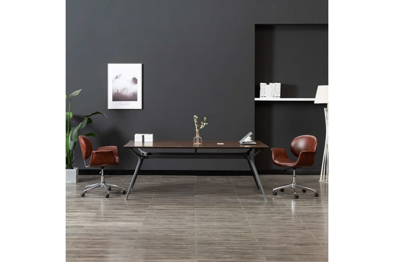 Drejelige Spisebordsstole 2 Stk. Kunstlæder Brun - Spisebordsstole & køkkenstole - Armstole